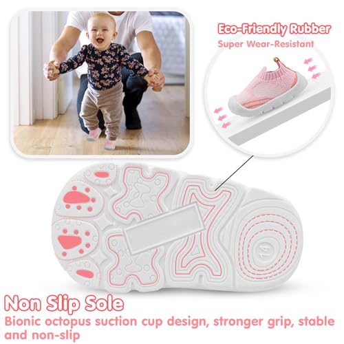 Baby Walking Shoes Toddler Girl Boy Soft Sole Breathable Cotton Canvas Shoes Infant Lightweight Non-Slip Safer Slip-on First Walkers Shoes Casual Tennis Wide Sneakers Rubber Soles Running Outdoor4