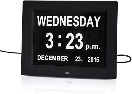 Mhwlai 8-Zoll-Digitalfotorahmen Digitales Kalendertagesuhr-Display Digitales Kalendervideo FAr Sehbehinderte Altere Menschen GroAYer Wecker Kalenderuhr Mhwlai 8-Zoll-Digitalfotorahmen Digitales Kalendertagesuhr-Display Digitales Kalendervideo FAr Sehbehinderte Altere Menschen GroAYer Wecker Kalenderuhr