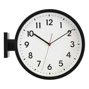 せんじん 様DOUBLE FACE WALL CLOCK BLACK Victory Light Wall Clock with Raised Numerals and Silent