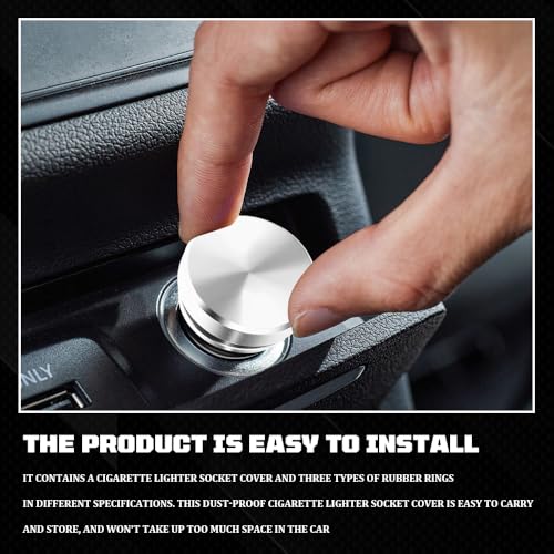 Image of Cigarette Lighter Cover, Dustproof Car Cigarette Lighter Plug Parts, Aluminum Plugs Cover, Waterproof Dustproof Cigarette Lighter Socket Cap for SUV Truck with 12V Power Source (Silver)