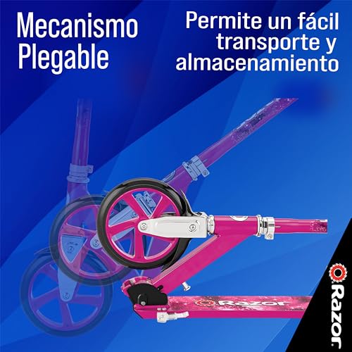 Razor A5 Lux Kick Scooter for Kids Ages 8+ - 8" Urethane Wheels, Anodized Finish Featuring Bold Colors and Graphics, for Riders up to 220 lbs4