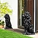 Glitzhome Guardian Sitting Lion Garden Statue MGO Outdoor Decoration, 27.75