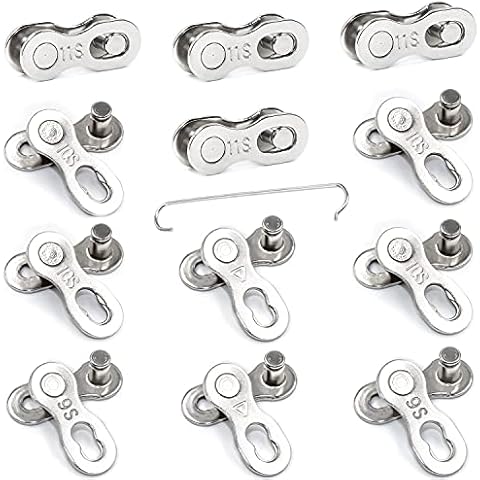 Bicycle Missing Link 12 Pairs for Bike 6-7-8/9/10/11 Speeds Reusable Bicycle Chain Connector Set Quick Release Chain for MTB Cover