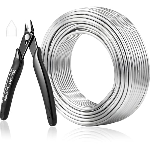 Modacraft 9 Gauge 3mm Silver Aluminum Craft Wire 55FT with Flush Cutter