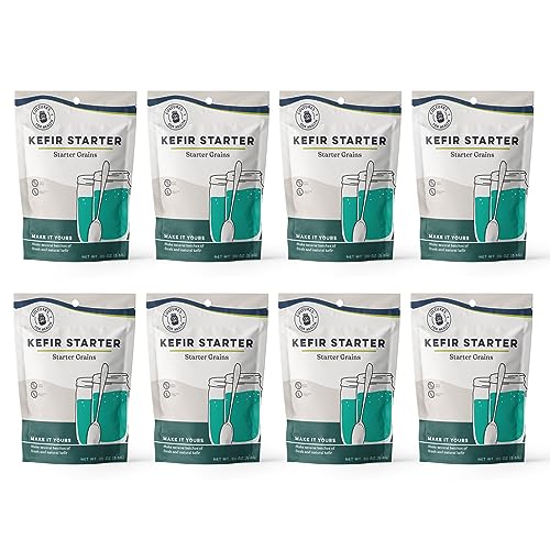 Image of Cultures for Health Kefir Starter Culture | 32 Packets Freeze Dried Starter Powder | Make Kefir with Milk, Water, or Juice | Re-Culture Kefir Probiotic Drinks 2-7x Each | Cultures in Less Than a Day