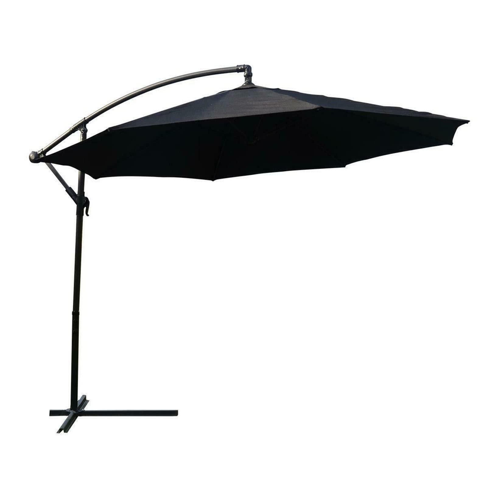 WDSOPK Black Outdoor Garden Parasol Sun Shade Cantilever Hanging Patio Umbrella