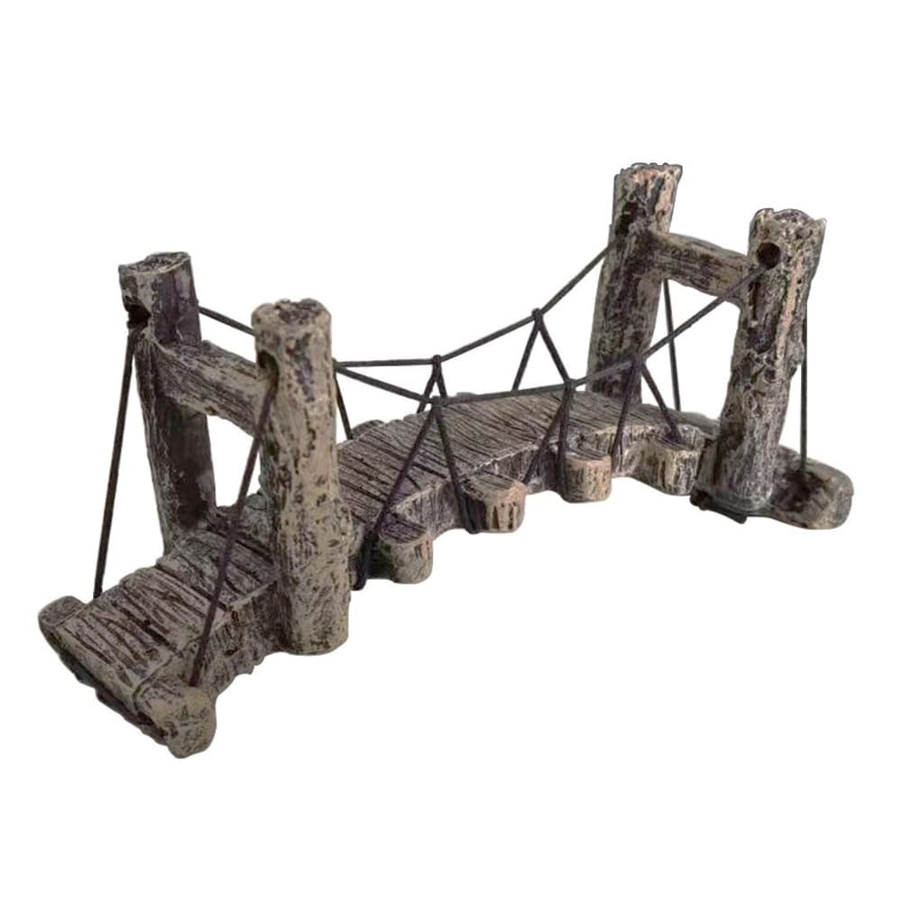 FONGKNOX Artificial Resin Bridge Aquarium Miniature Ornament Landscape Decor Fish Tank Drawbridge Decorations Fish Tank Landscaping Display for Aquariums
