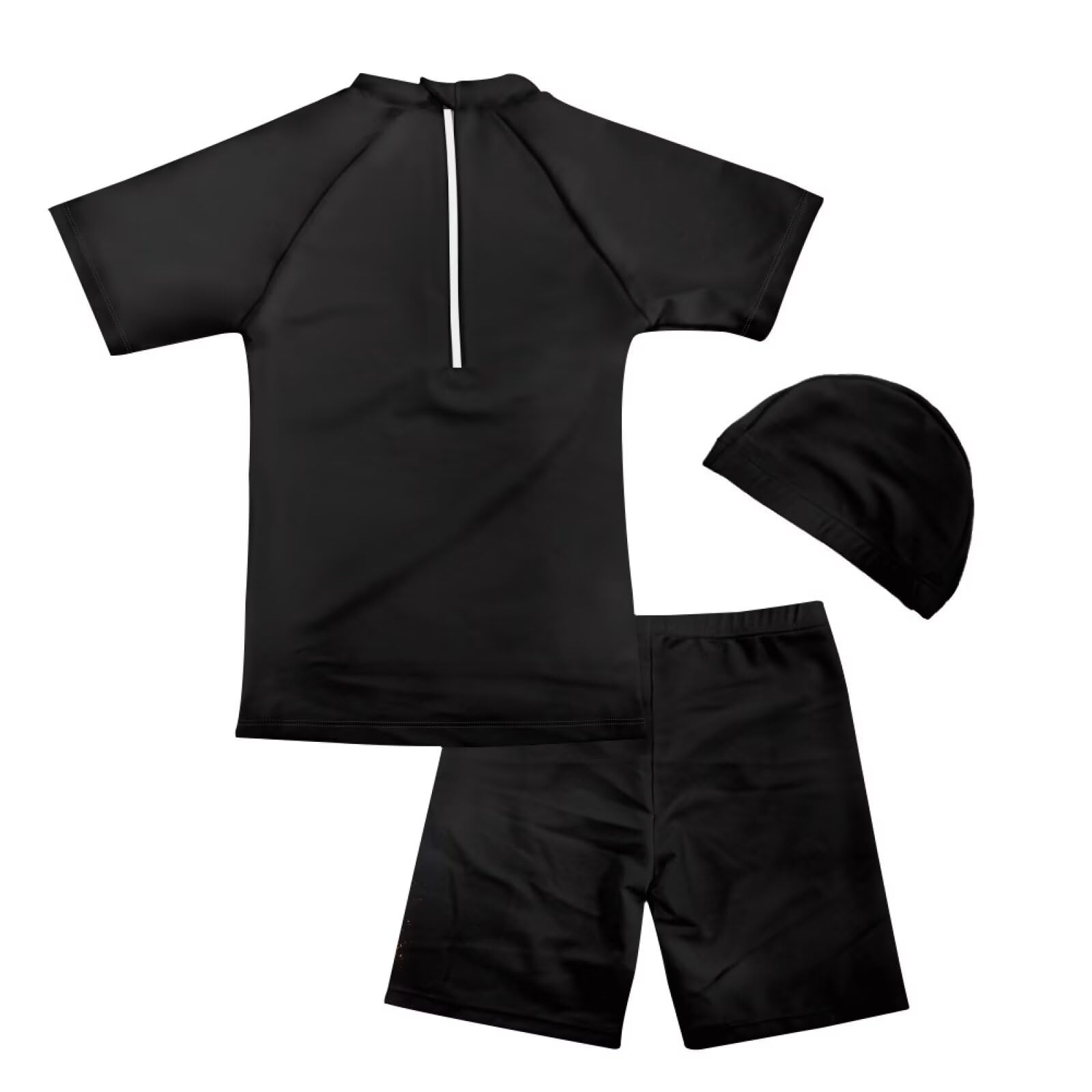 Yruonazao Flames Basketball Swimming Suit for Boys Rash Guard Swim Set 3 Piece Zip Rashguard Swim Shirt and Bathing Suit Trunk Swim Cap 5T Summer Infant Beach Swimwear Surfing Holiday Pool Party