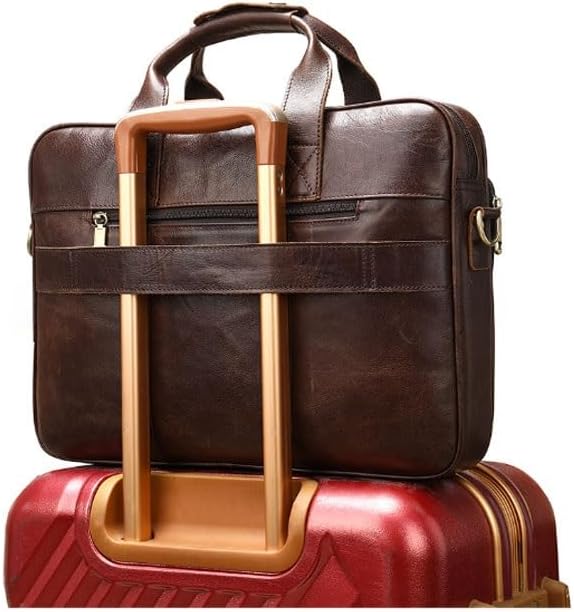 Multi-functional Laptop Bag Male Leather Briefcase Attache Case Shoulder