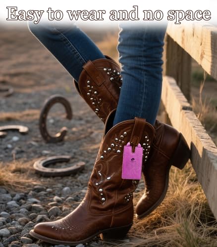 HJX 2Pcs Personalized Western Boot Wallet for Women, Custom Western Boot Wallet with Snap Strap, Handcrafted Small Minimalist Leather Boot Credit Card Holder2