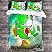 Yoshi Luigi Parure de lit et taie d'oreiller pour enfant en microfibre hypoallergénique, housse de couette décorative (135 x 200 cm + 80 x 80 cm) x 2, Yoshi3)