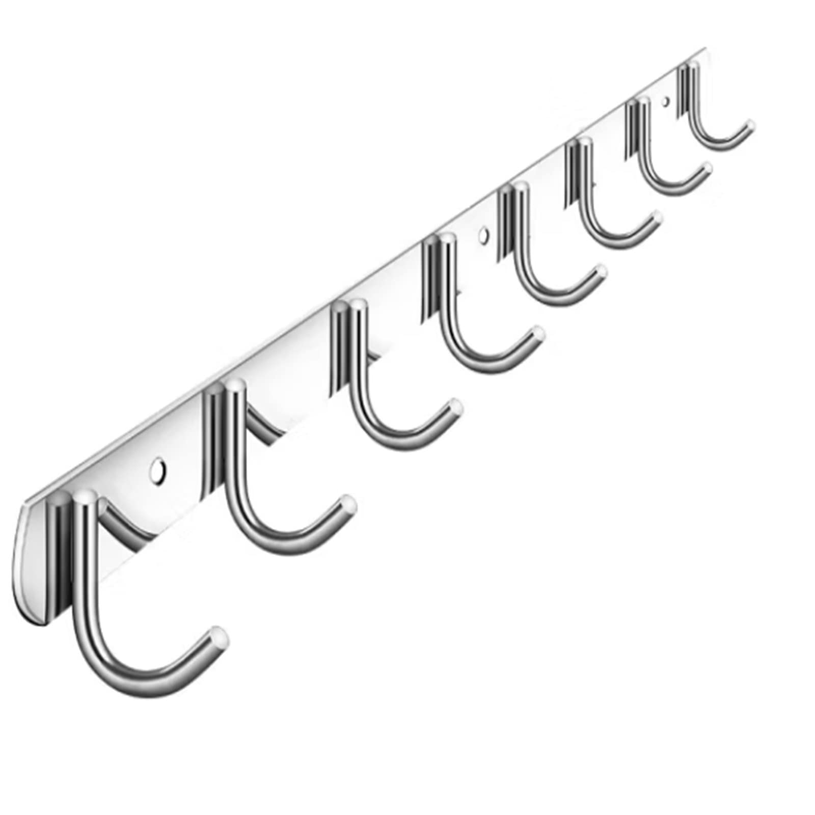 Dumralbqe Silver Bathroom Hooks Clothes Hook Bathroom Towel Row 8 Hooks For Home Use