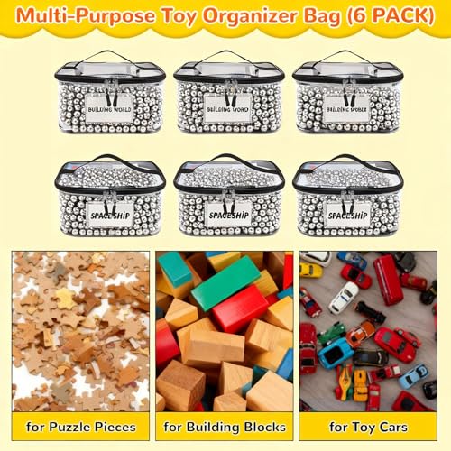 Sacs rangement jouets imperméables et réutilisables pour puzzles et briques - 5