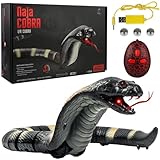 HIULLEN Ferngesteuerte Schlange, 39cm RC Ferngesteuert Kobra Schlange, Ferngesteuertes Schlangenspielzeug, Schlange Spielzeug Elektrisch, Remote Snake mit Schwingendem Schwanz für Streich(Schwarz)