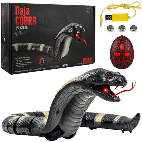 HIULLEN Serpent télécommandé, 39 cm, serpent, cobra radiocommandé, jouet serpent, électrique,...