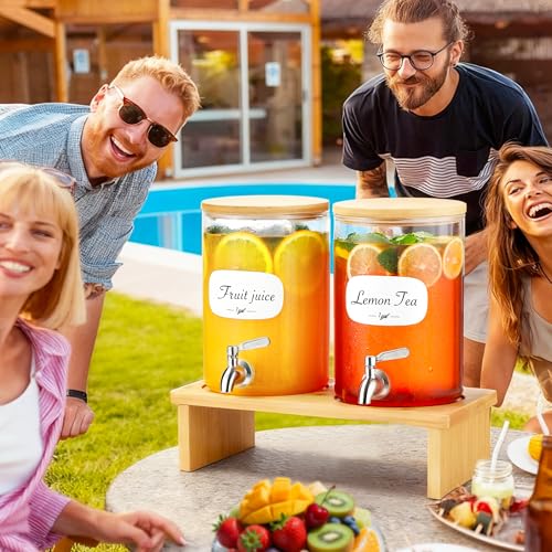 Distributeur de boissons en verre et bambou raffiné pour réceptions élégantes