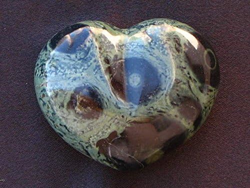 Madagascar Minerals Corazón decorativo pequeño de jaspe de cocodrilo