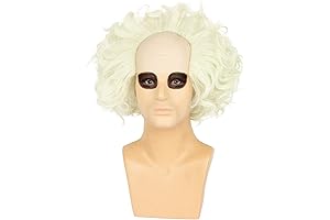 Unisex Short Bald Cap Wig for Beetlejuice Costume Party Clown