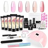 Tolle Farben: 3pcs helle Farben, 3pcs Glitzer Farben Quick Builder Gel, schöne Farben eignen sich fast für jeden Anlass,darin auch durchsichtige Farben. Gebrauch mit Nagelschmuck können Sie auch zu Hause selbst French Maniküre machen.