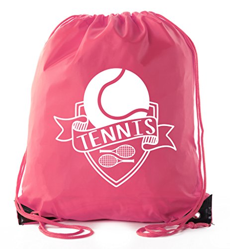 Mato & Hash Tennis Backpacks| Tennis Drawstring bags for Camp, Parties, and Fundraisers! - Pink CA2500Tennis S2