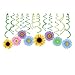 CC HOME Sun flower Party Decoration,30CT Flower Hanging Swirl Decorations for Ceiling Wall Decor,Girl,Boys Baby Shower,Birthday Party Decoration