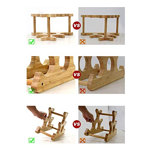 Soporte para botellas de vino de madera bamboo miniatura 3