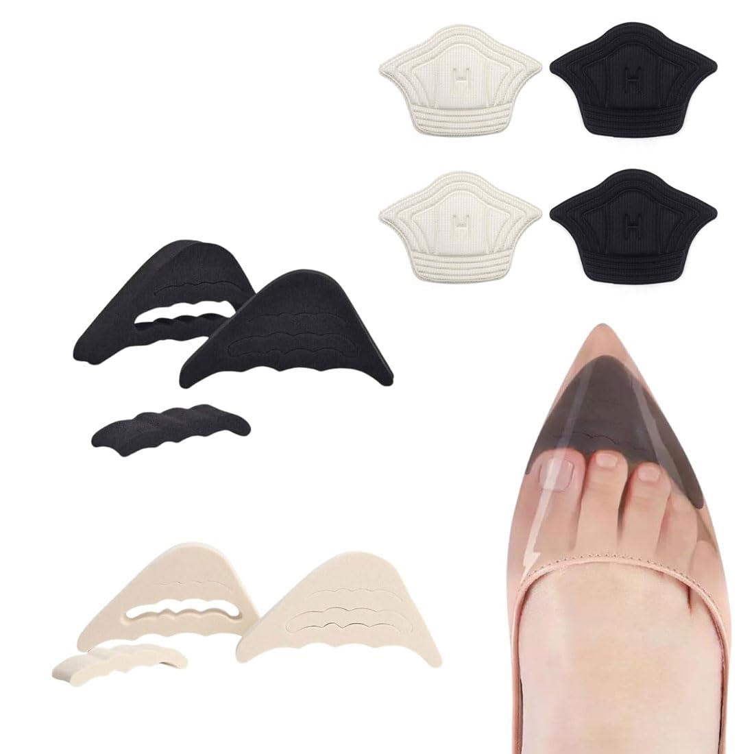 TERNOS - Semelle Chaussure Trop Grande, Protege Talon Chaussure, Semelles Chaussures Trop Grandes, Semelles Chaussures Confort Femme, (Noir