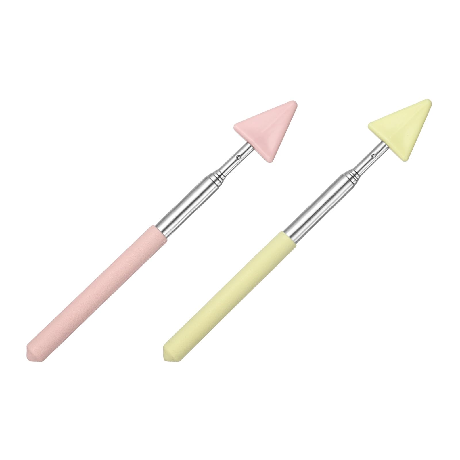 PATIKIL 2 PCS Pointer Finger Stick, Teacher Finger Pointer Stick Retractable Whiteboard Hand Presenters Extendable Telescopic for Classroom Teachers Reading Study Arrow, Pink, Yellow