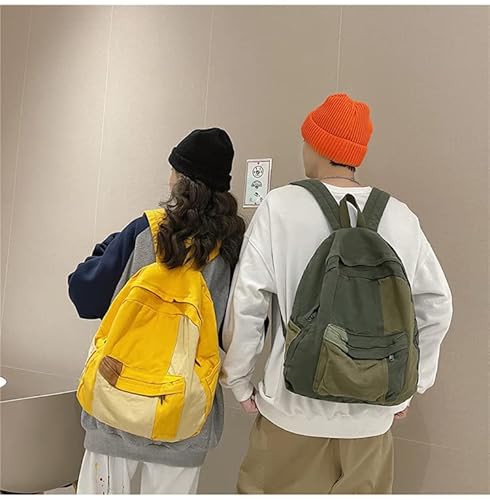 Mininai Vintage Canvas Backpack For Women Men Grunge Hippie Boho Patchwork Backpack College Book Bag Travel Casual Daypack thumb #1