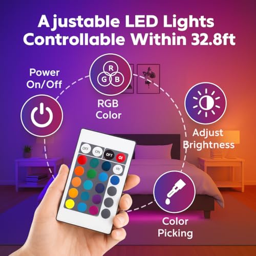 Image of Gesto Copper 5 Meter RGB LED Strip Light With Adaptor,300 Leds 5050 Multicolor Strip With 16-Mode Remote Control & Adhesive,LED Strip For TV,Gaming Setup,Ceiling,Bedroom,Party,Diwali & Home Decoration