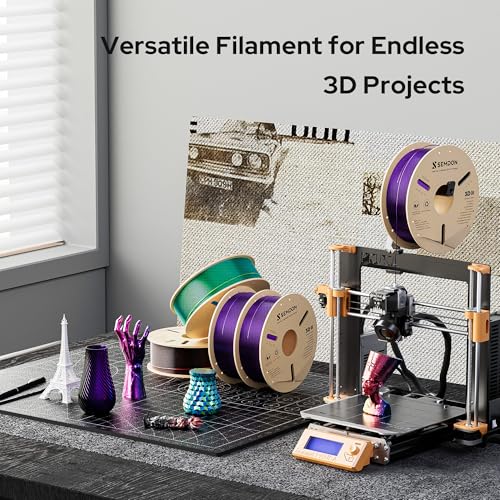 Image of Dual-Color Silk PLA Filament, Metallic Black-Purple Gradient PLA, ±0.02mm Accuracy, 1.75mm PLA 3D Printing Filament for Christmas Decor,Cosplay,DIY,1KG(2.2lbs) Spool