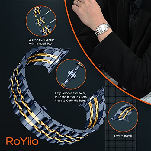 RoYiio Metal Strap for Apple Watch 42mm/44mm/45mm/46mm/49mm Strap Stainless Steel Replacement Bands for Apple Watch Ultra 3/2/1 - Image 3