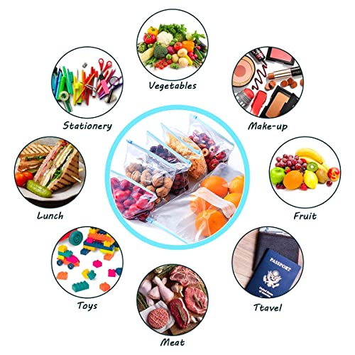 Image of Plastic Zip Lock Reusable Slider Zipper Transparent Bag For Food Storage,Fruit Vegetable Freeze Storage Pouch Bags, Ziplock Bags Best For Fridge Storage (10 ZIPPER), 25 x 25 Cm