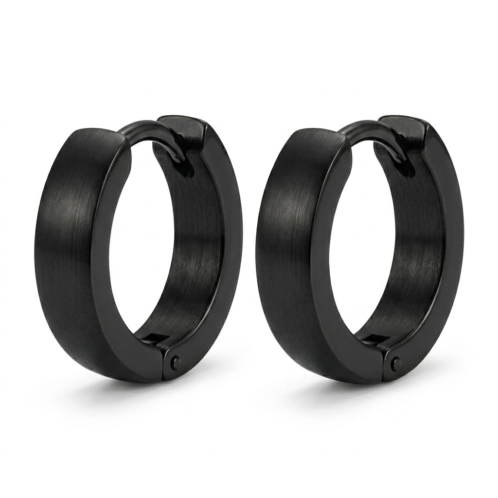 Metallic-Plated Unisex Hoop Earring with Sparkling Zirconia Stone - Stylish Screw-Back Bali for Men and Women-image-29
