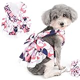 Zunea Harnais Robe avec Laisse pour Petit Chien Fille Anti Traction Motif Floral Robe de P...