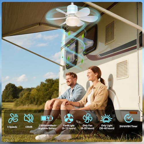 Ventilateur solaire de plafond portable avec télécommande pour camping