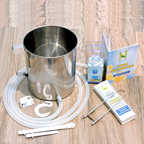 Non-Toxic Stainless Steel Enema Bucket 2 Quart, Ideal For Home Coffee Or Water Colon Cleansing Detox Enemas #TOP2