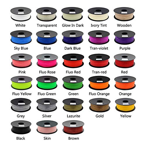 Zonestar Versand aus Russland, 3D-Drucker-Filament, PLA, 1,75 mm, Kunststoff, Verbrauchsmaterial, 28 Farben, 1 kg/Rolle (Farbe: Weiß)