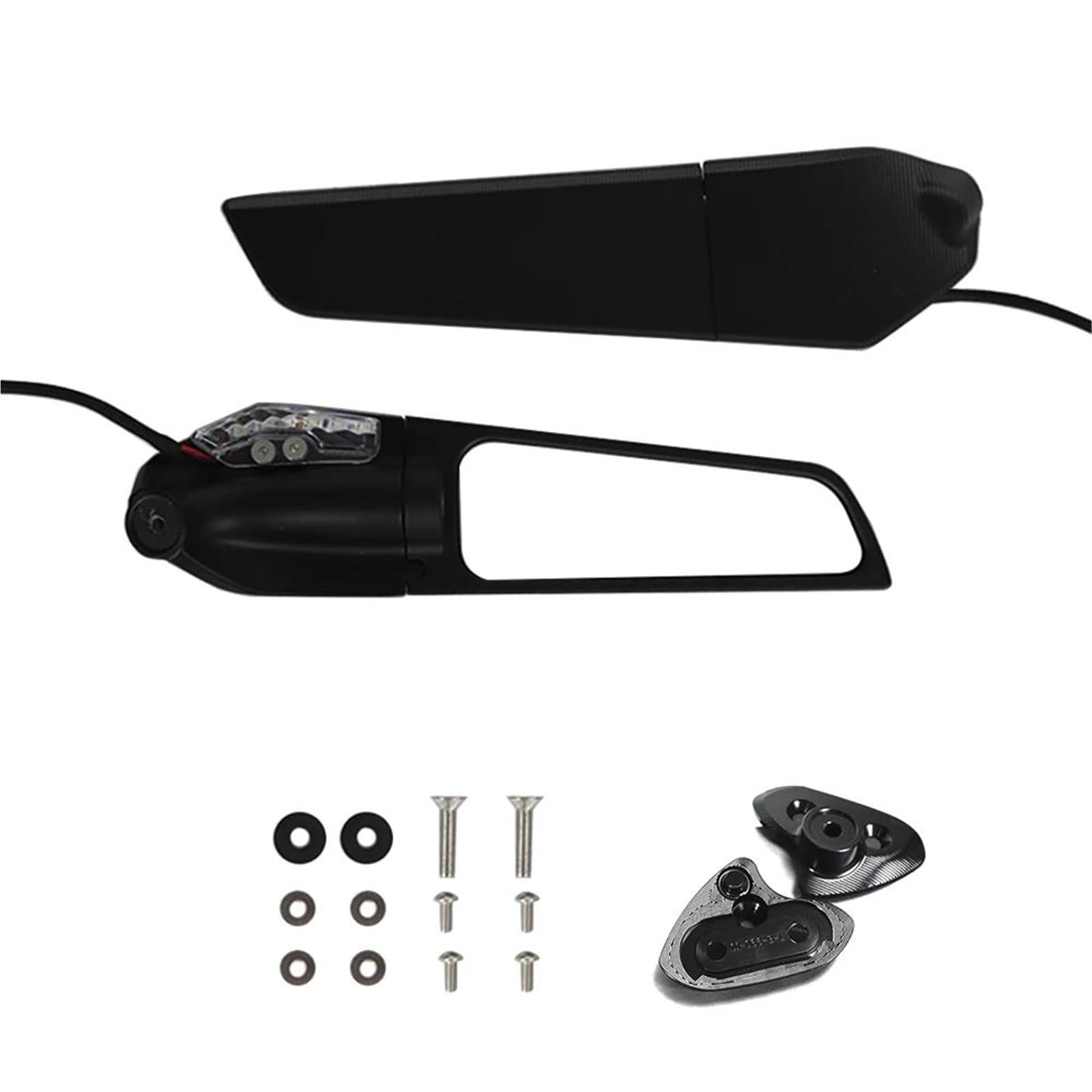 Espejo retrovisor lateral giratorio ajustable con alerón wind wing y luz integrada grande