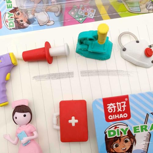 Image of DEOXY Fairy Tale Palace Erasers for Kids - Stylish Erasers for Girls, School Stationary Kit for Kids, Birthday Return Gifts (QH-8728B)