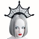Halloween Fashion Queen Black Lace Headbands Girl Large Tiara Crown Hairbands Headands Woman Cosplay...