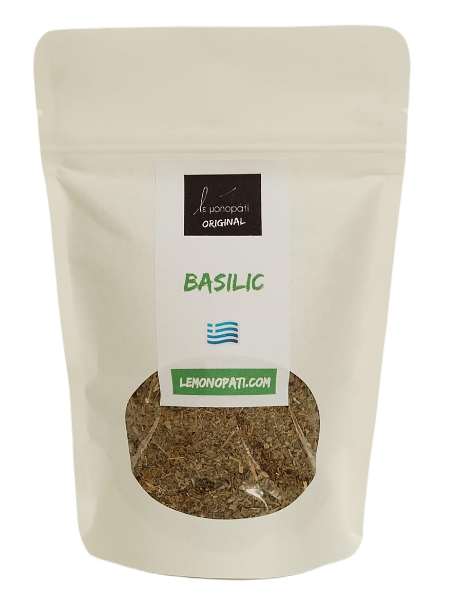 Basilic Séché Le Monopati Original 70g (2x 35g) | Origine Grèce (Crète) |100% Naturel, Qualité Premium & Arôme Intense