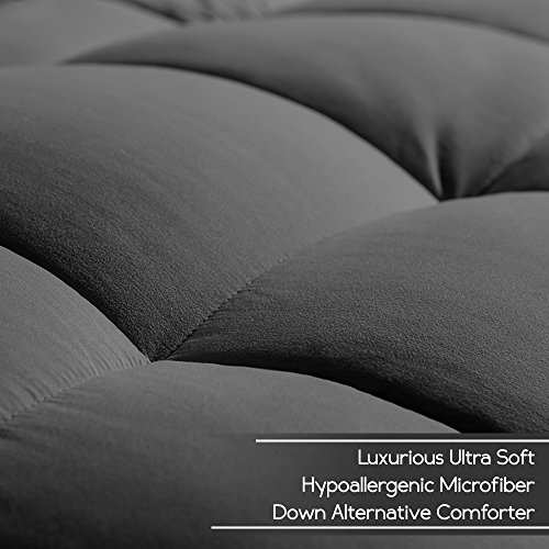Image of TwinXL.com Charcoal Twin Extra Long Down Alternative Comforter Set by Ivy Union