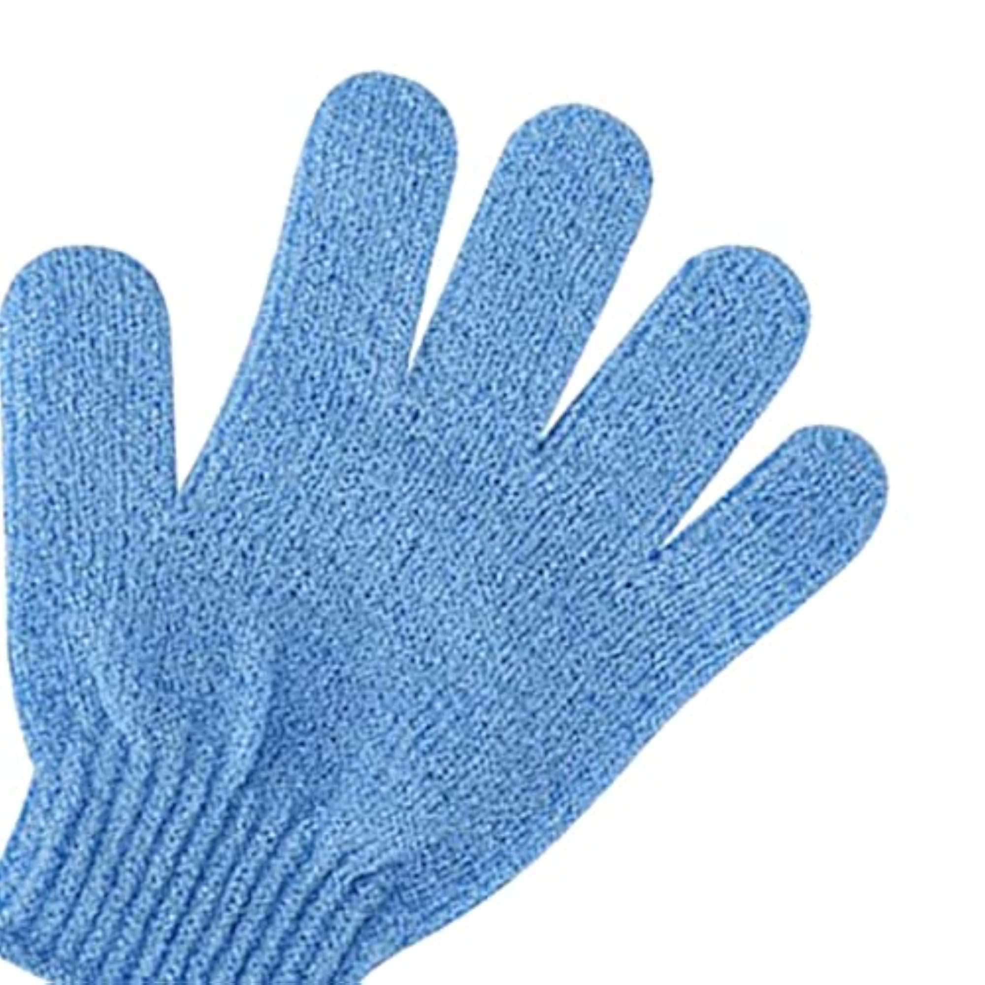 6 Pieces Exfoliating Body Scrub Shower Gloves Bath Massage SPA Mitts Blue