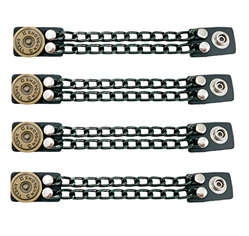 Funk Plus Motorcycle Vest Extenders Double Black Chain Regular Snap MC Jacket Made in USA (6