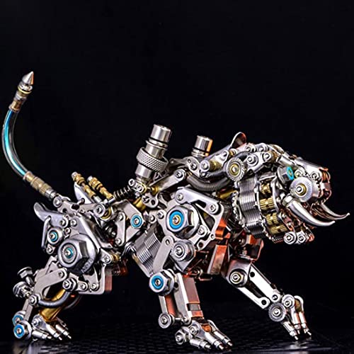 Puzzle 3D metalu, model tygrysa bengalskiego, zestaw samodzielnego montażu, mechaniczne zwierzę, puzzle steampunk, metalowy model, ozdoba biurko