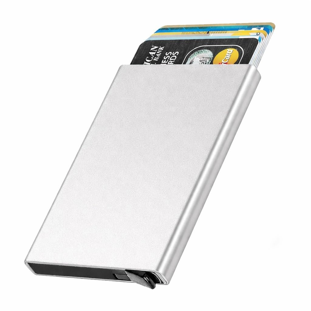Stealodeal RFID Blocking Aluminium Pop-Up Card Holder Wallet for Men & Women (Black)-image-43