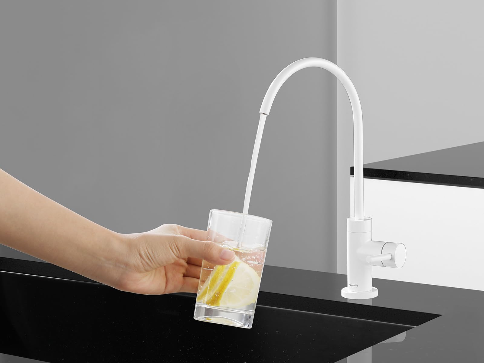 AguaStella AS09W - Grifo de filtro de agua de cocina de acero inoxidable blanco para la mayoría de unidades de ósmosis inversa o sistema de filtración de agua en espacio sin aire