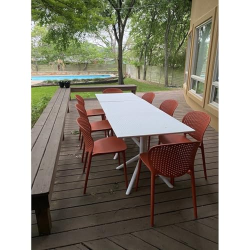 Image of Dream Furnishing - Set of 4 Stackable Dinning Chairs for Home Cafe Office Hotel for Indoor and Outdoor Patio (Red)