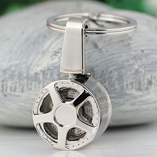 Image of maycom Wheel Rim Keychain Creative Accessories Auto Part Model Inner Disc Brake Keyring Key Chain Ring Key Rings Keyfob 86110